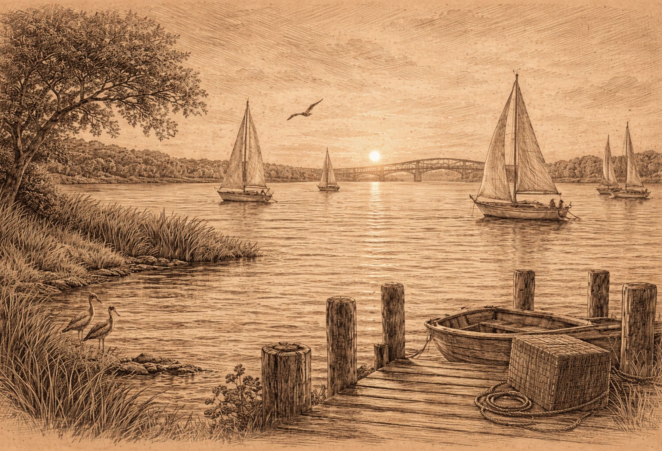 Chesapeake Bay Illustration Background